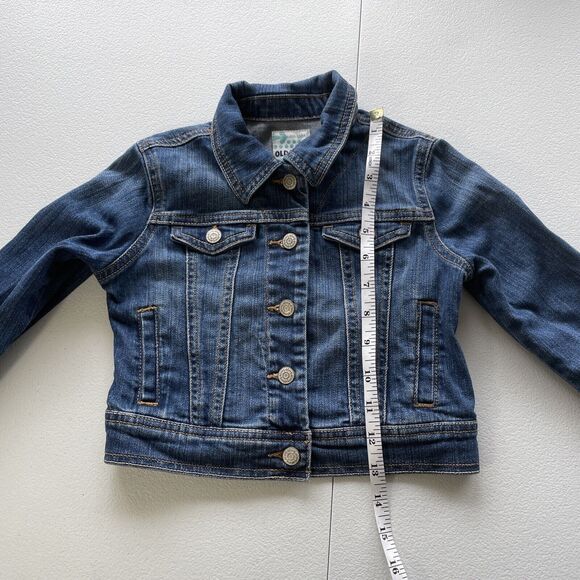 Old Navy Girls Blue Denim Jean Trucker Jacket Long Sleeve Size XS Pockets Casual - Picture 8 of 8